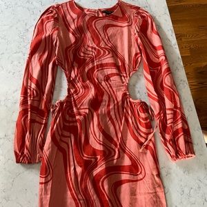 Forever 21 Marble Print Mini Dress in Pink